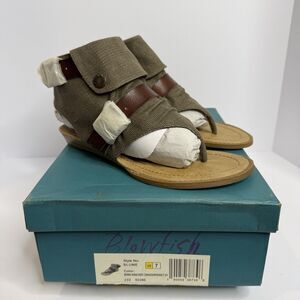 Blowfish Womens Balla Gladiator Sandal (Brown Rancher Canvas, Sz 7)